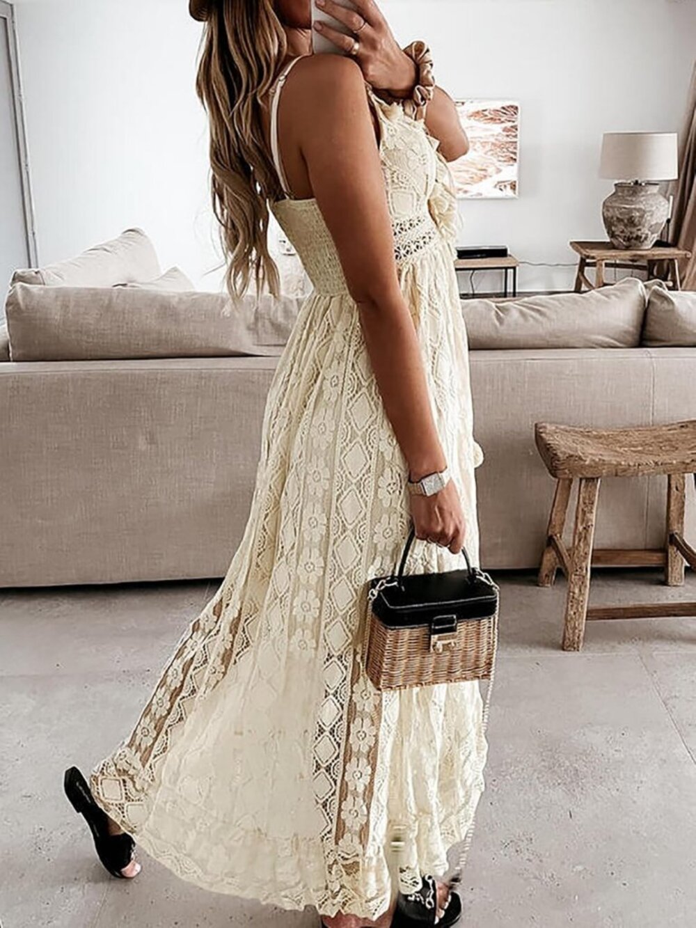 Lace Summer Maxi Dress for Women - Perfect Beach Wear & Vacation Outfit - Picture 3 of 6
